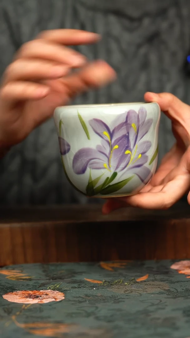 杯釉下彩手工手绘同款陶器