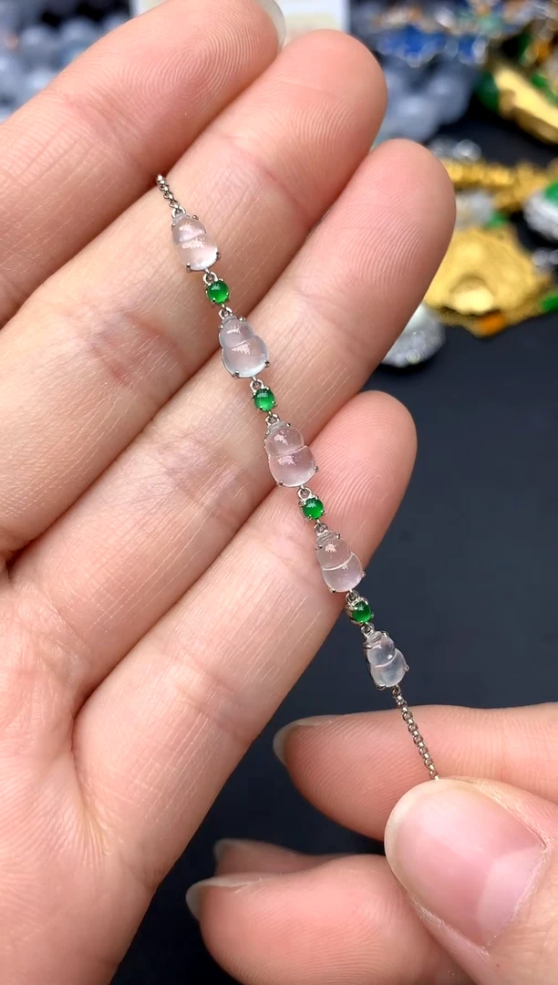 18K金镶嵌手链翡翠113 -中国好珍宝