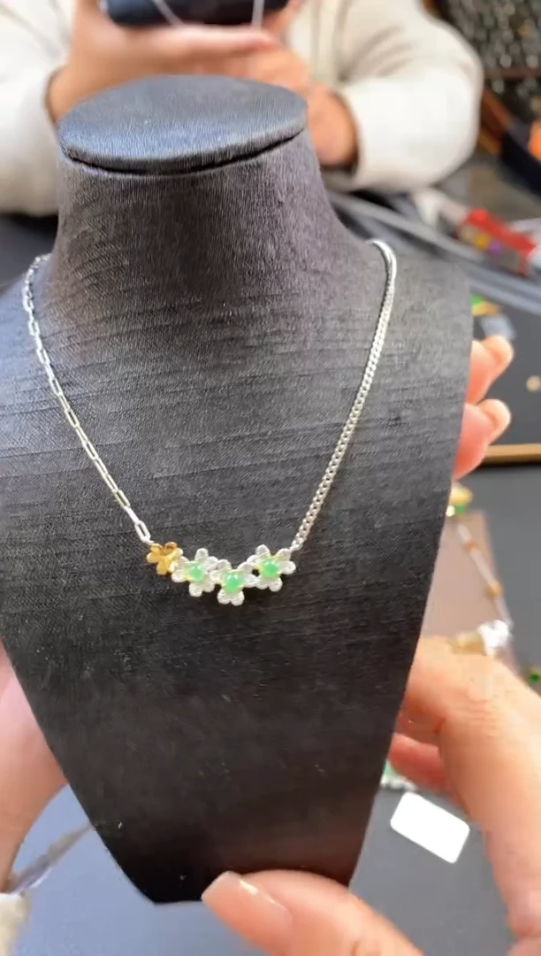 颈饰银S925镶嵌翡翠14910