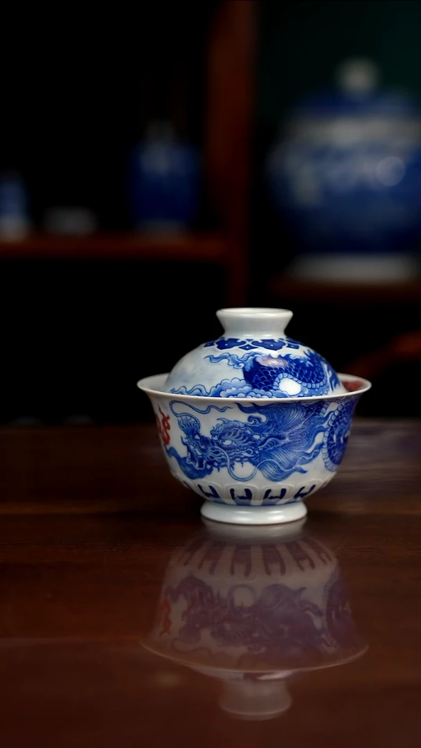 自成堂柴窑青花釉里红