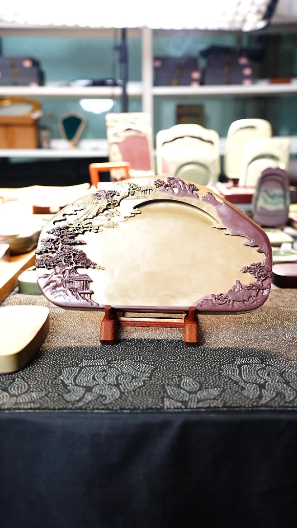 虢州砚南河坑顶级老坑料 牧童晚归