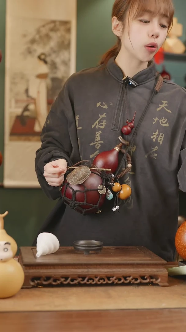 【闪购商品】44号精品天然大漆工艺防渗内胆酒葫芦~