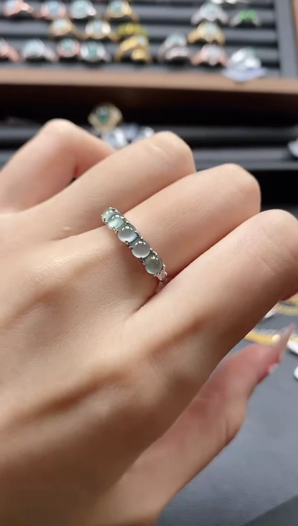 【闪购商品】翡翠戒指银S925镶嵌54151515-20