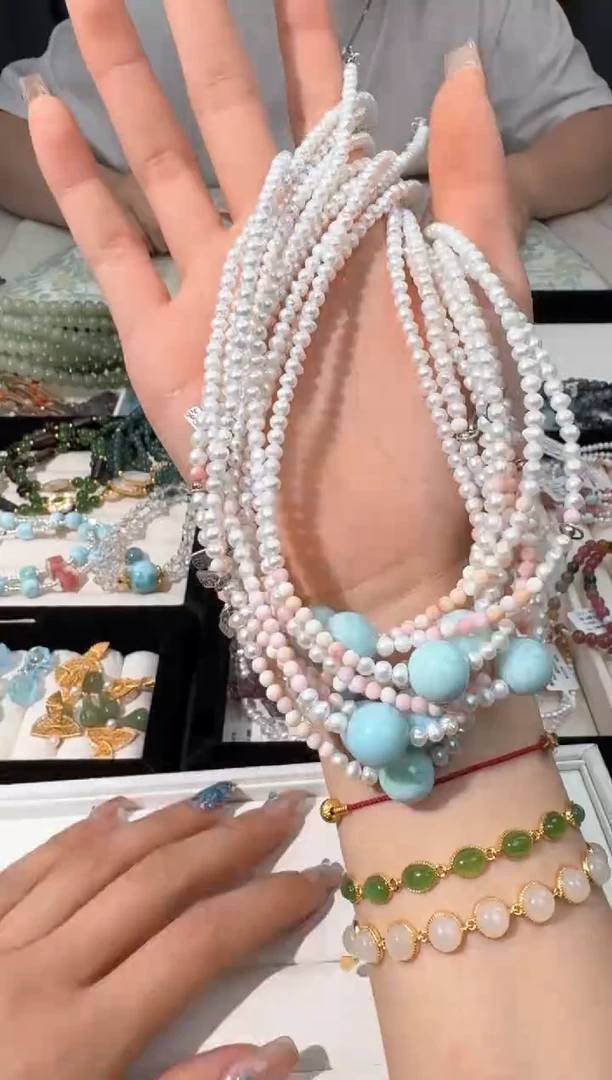 【闪购商品】淡水珍珠手串银S925镶嵌F014珍珠海纹单珠项链