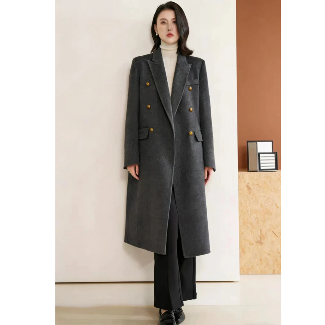 高级感秋冬翻驳领羽绒大衣女冬季2025新款羽绒大衣外套YR358(ZZ)