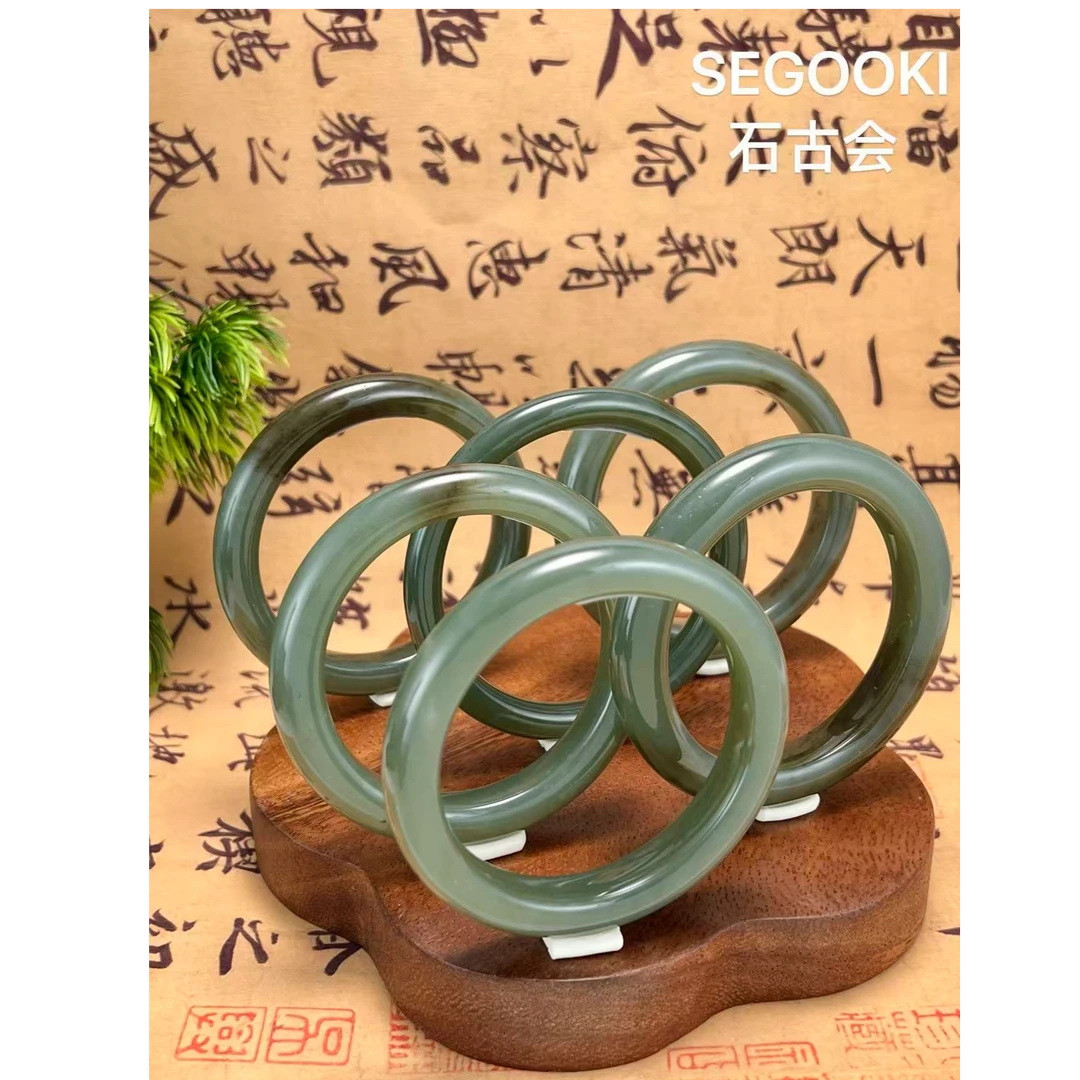 天然和田玉且末蓝手镯-多样性发一-HTY825