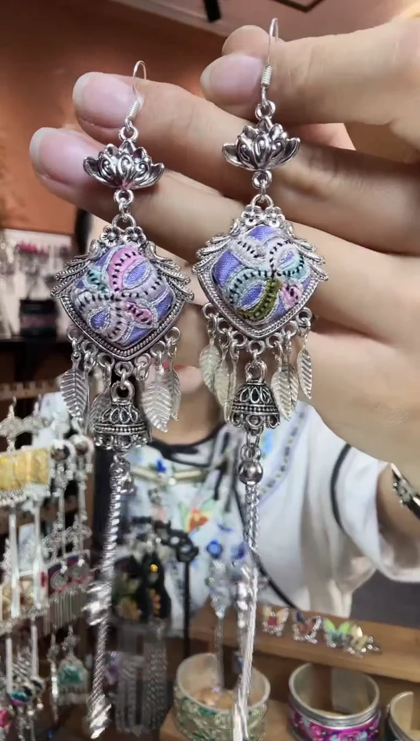 刺绣纯手工民族风耳环