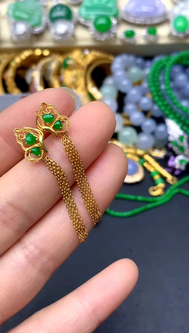 18K金镶嵌翡翠耳饰303 -中国好珍宝