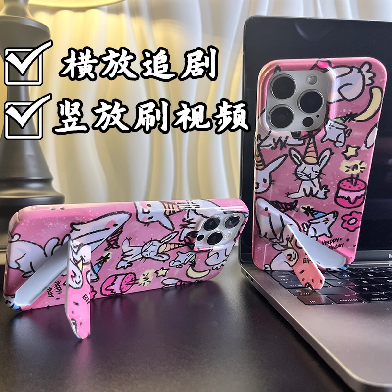 横放竖放支架菲林适用iphone14ins13高级15Pro时尚16女苹果手机壳