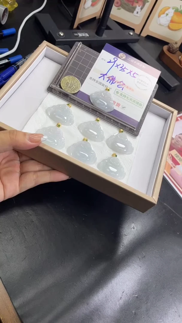 银S925镶嵌挂件翡翠佛公多样性发其一CP10配绳