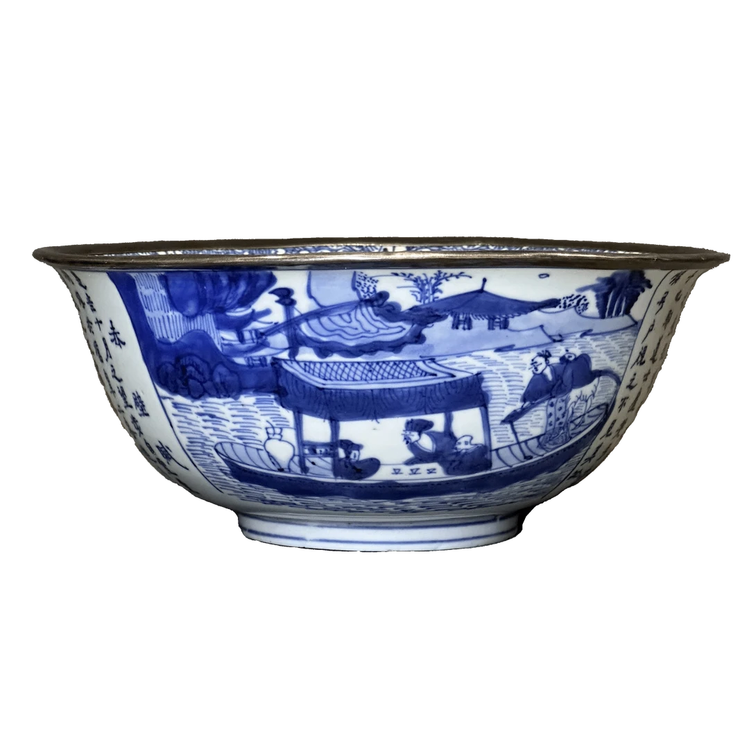 25021213y青花夜游赤壁诗文碗