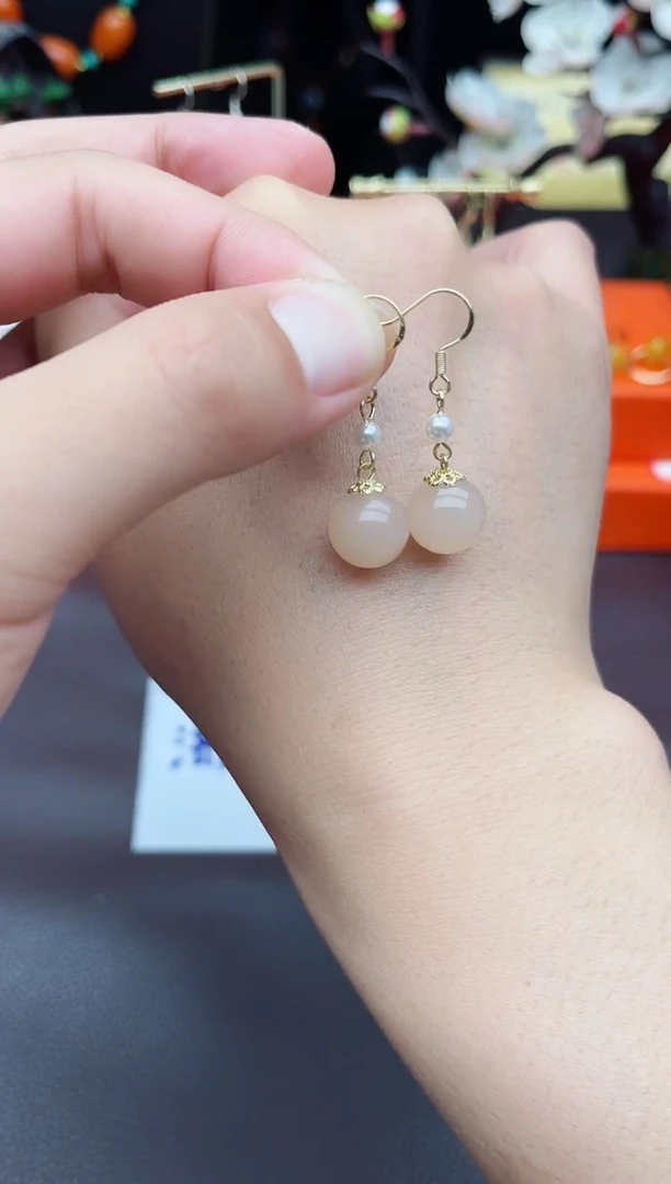 玛瑙/玉髓耳饰银S925镶嵌218000