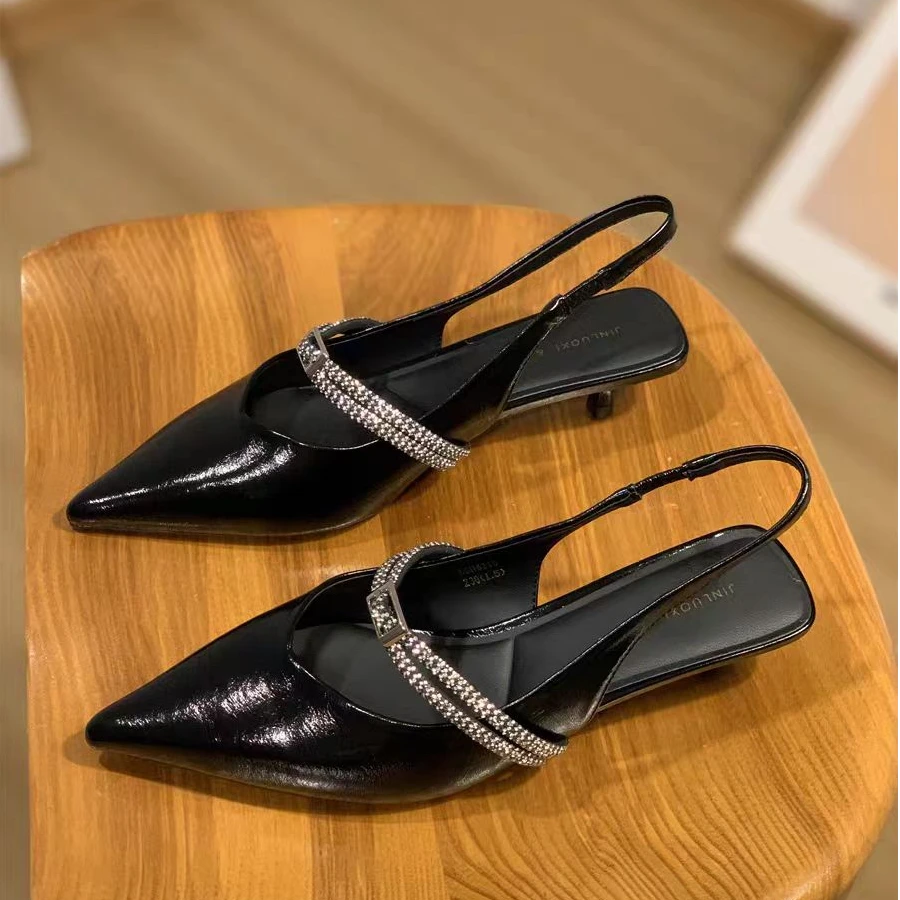 29017   新款法式气质百搭细跟包头凉鞋