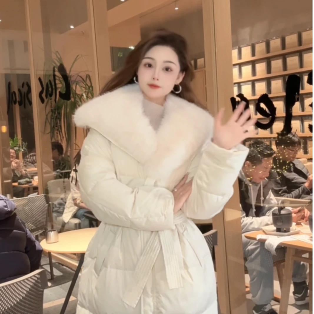 【唐雪莹专属】 鹅绒2024冬季新款长款羽绒派克服设计师 YB24121