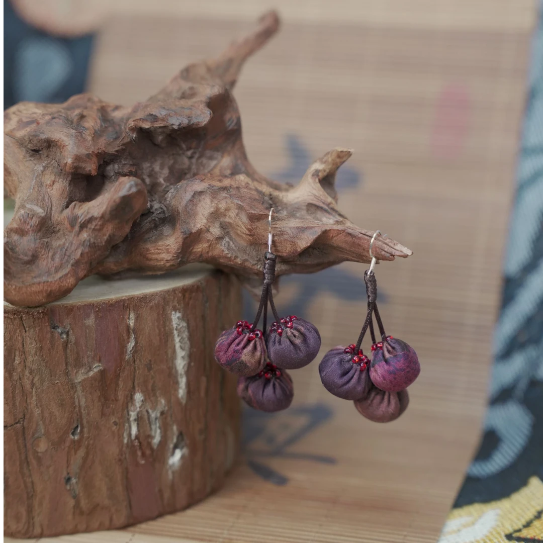 耳坠耳饰香云纱新中式大方复古气质