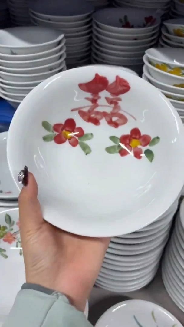 瓷片景德镇陶瓷食品级手绘釉中彩-汤碗