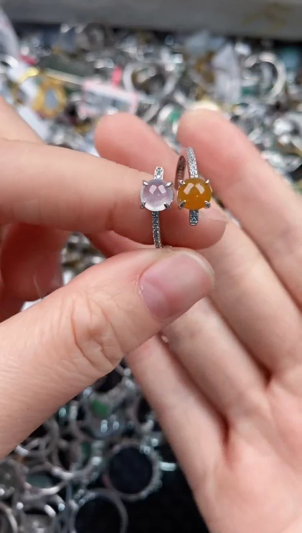 银S925镶嵌戒指翡翠444              11