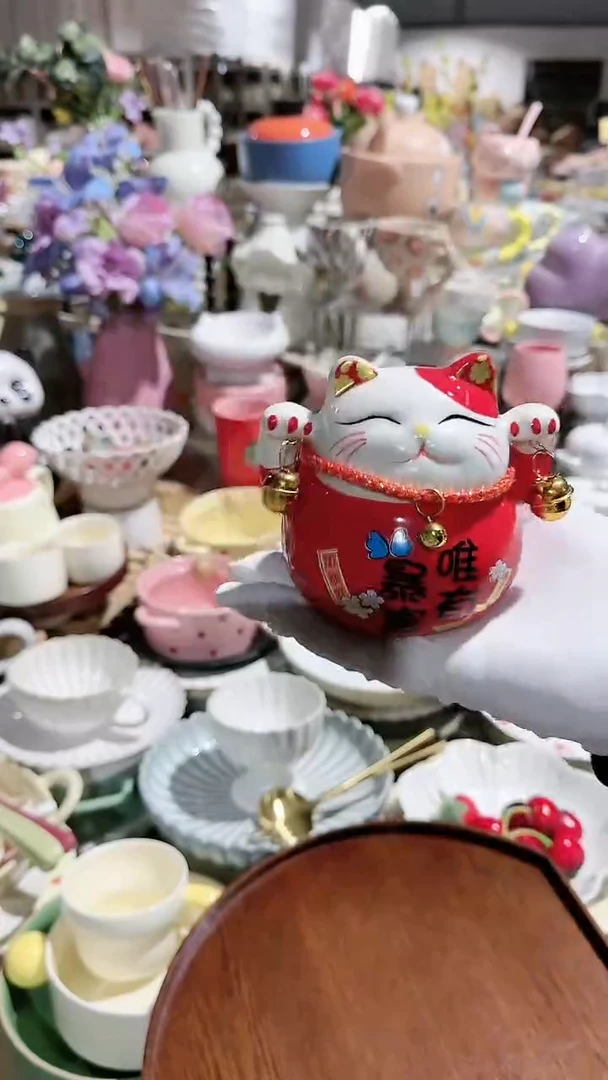 【闪购商品】瓷片招财猫微瑕 凑满20元包邮