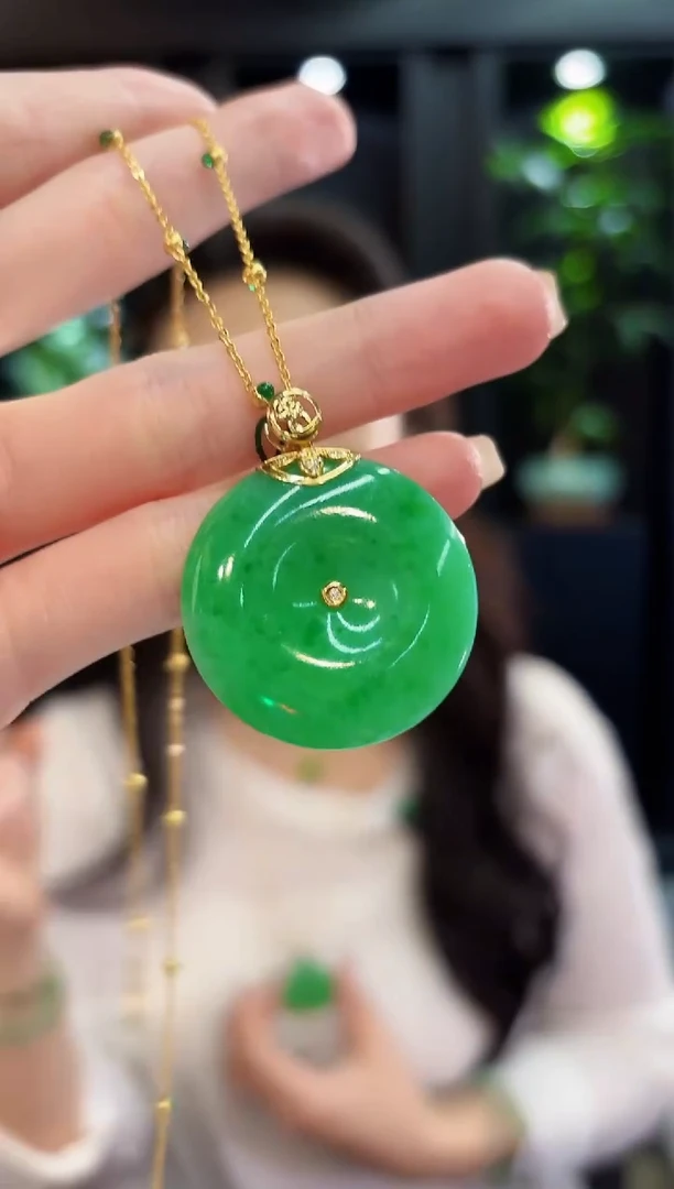 吊坠(不含链)18K金镶嵌翡翠 缅料A货/支持复检/一件