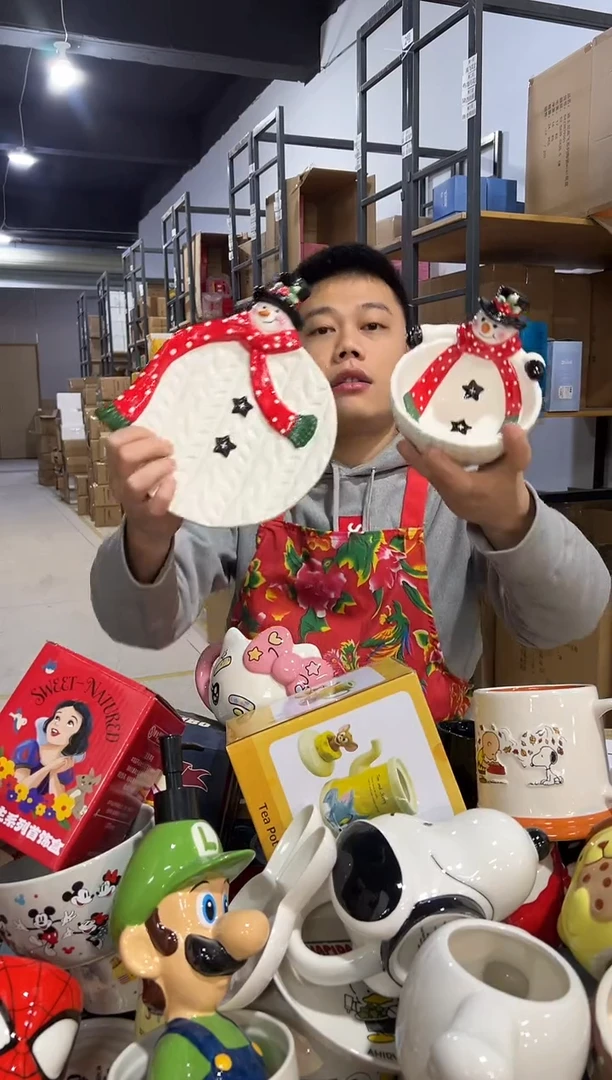 【闪购商品】杯原盒雪人碗加特雷西原盒雪人盘子A2件套