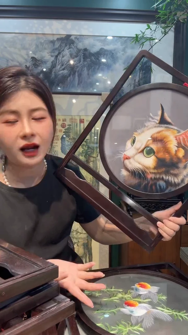 刺绣非遗苏绣手工刺绣双面绣猫