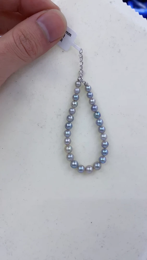 银S925镶嵌手链海水珍珠