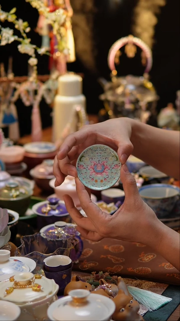 【闪购商品】摆件珐琅彩盖置珐琅彩盖置