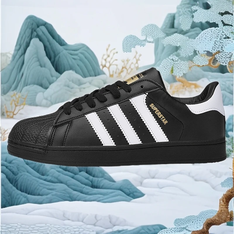 莆田黑色金标贝壳头夏季百搭时尚鞋男女情侣低帮经典透气黑白男子