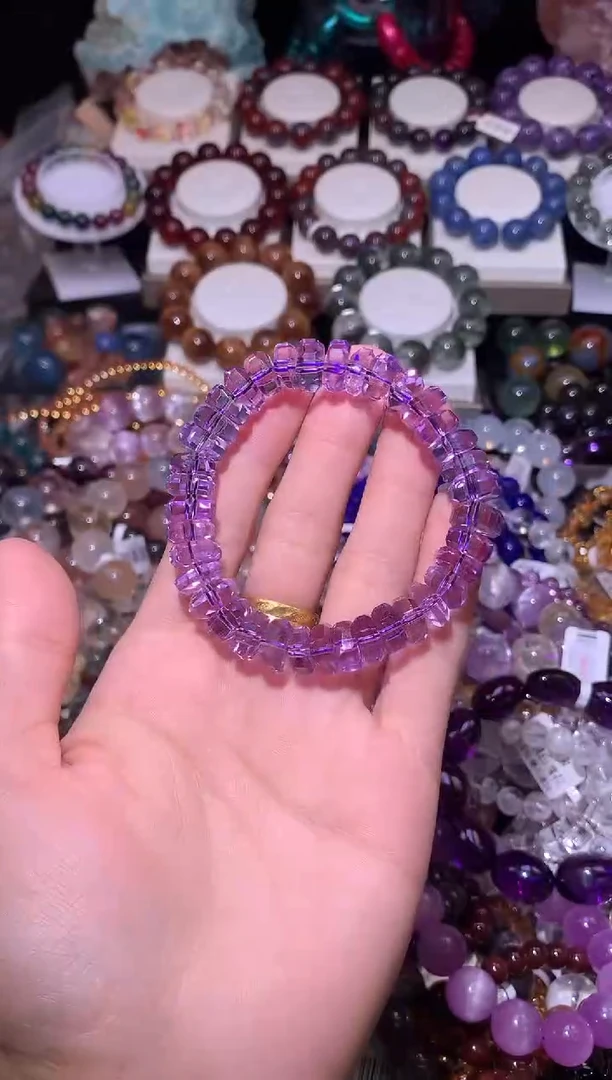 未镶嵌手串紫晶紫水晶钻切