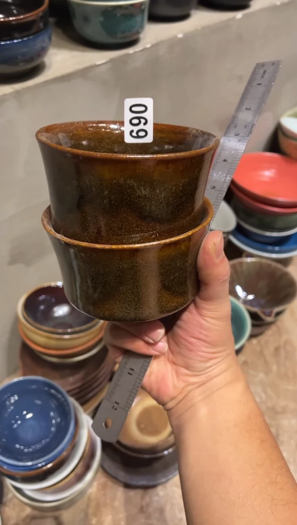 【闪购商品】瓷片690  松木釉竹节碗（2个哦）
