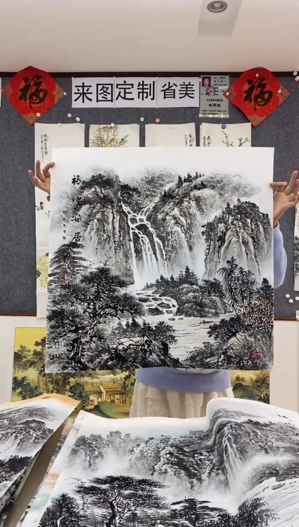 国画福利！沈泳江手绘 四尺斗方68*68cm