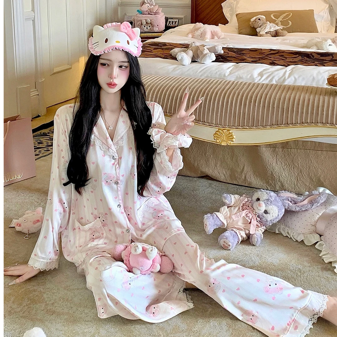 【Like美乐蒂】X01夏秋季新款睡衣美乐蒂家居服少女段面印花可外穿