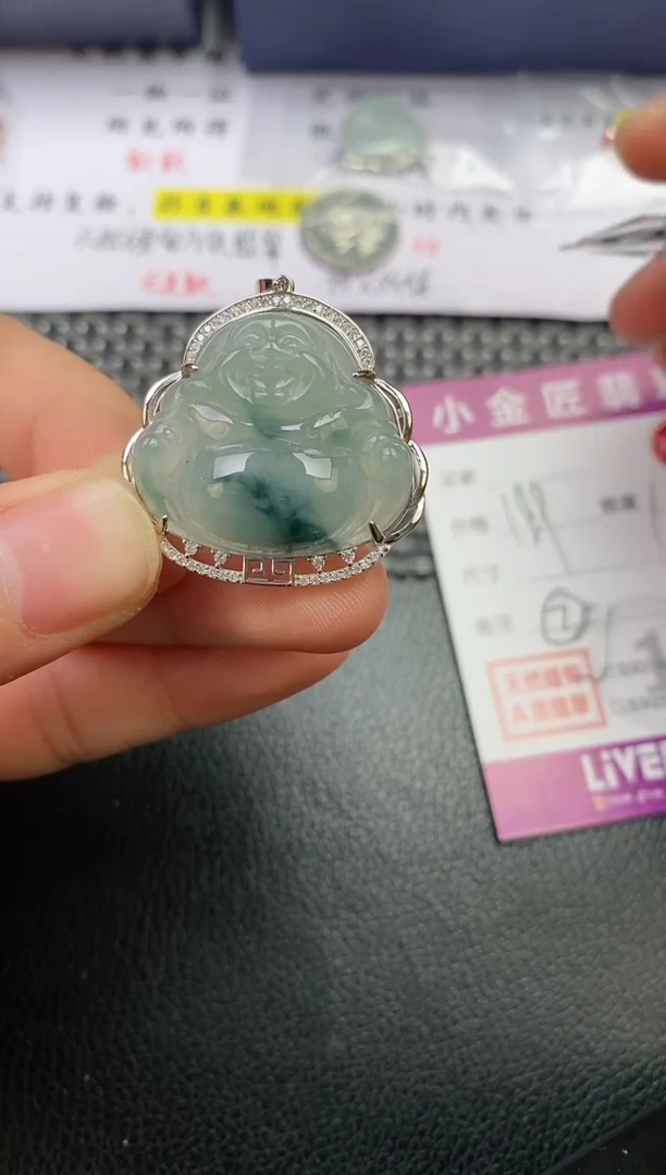颈饰银S925镶嵌翡翠永****?挂件