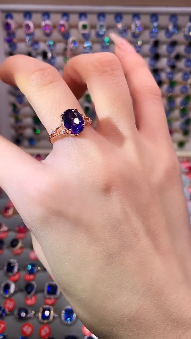 【闪购商品】紫晶戒指银S925镶嵌11111