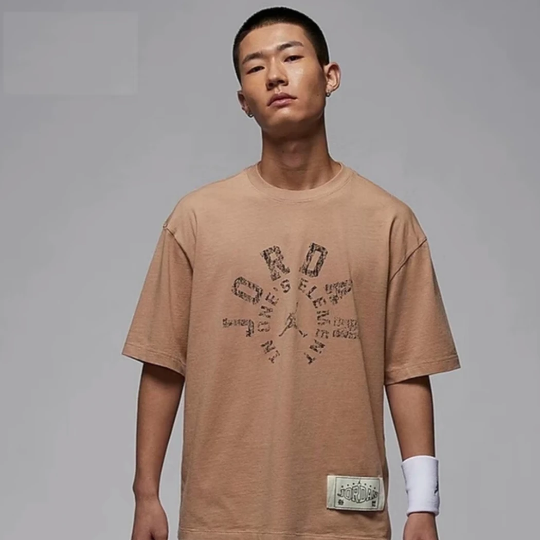 耐克NIKE耐克男子浅棕色 Jordan 运动休闲圆领短袖T恤HV1257200