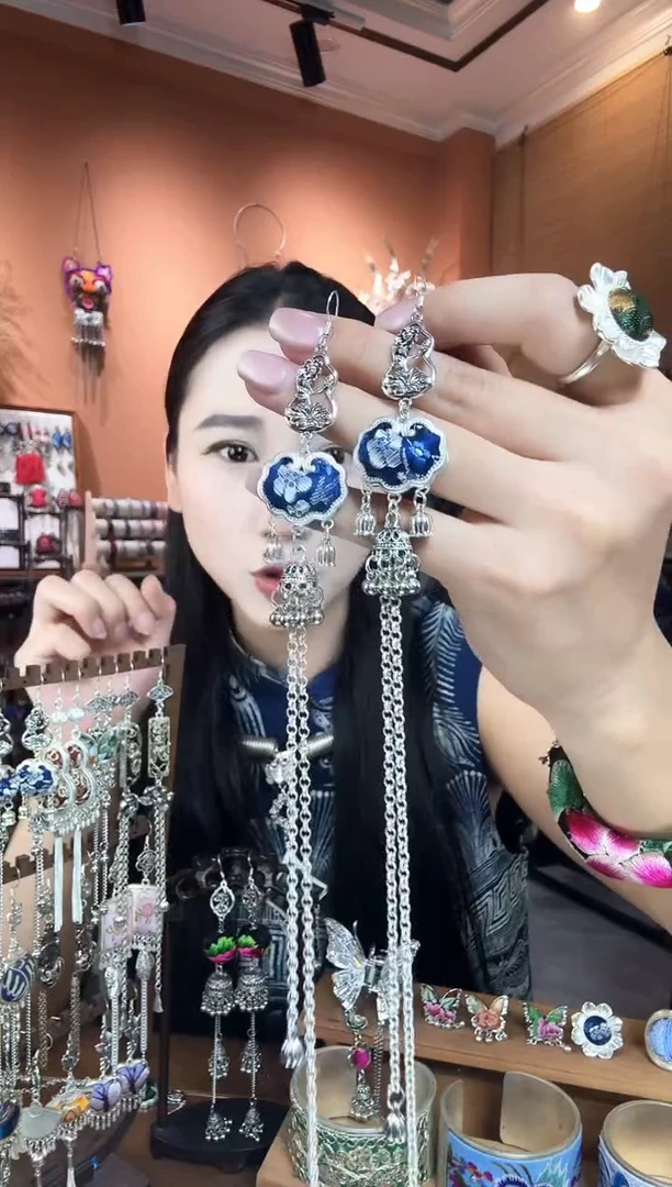 刺绣纯手工民族风耳环