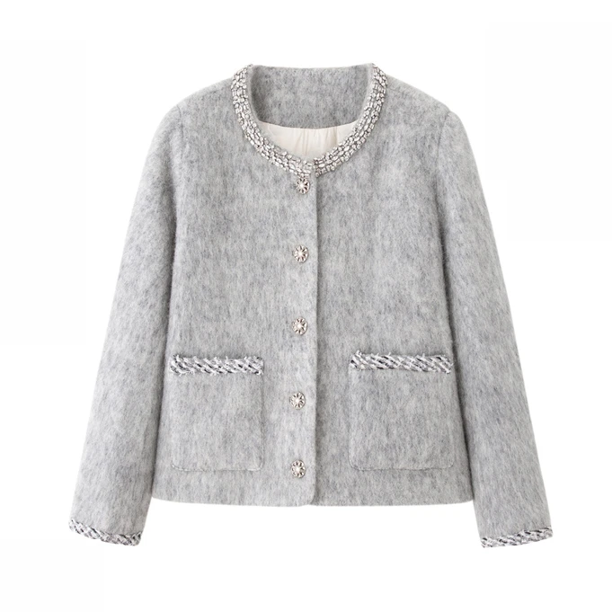 短外套小香风气质短款时尚百搭复古法式秋冬洋气轻奢休闲毛呢#0Dk