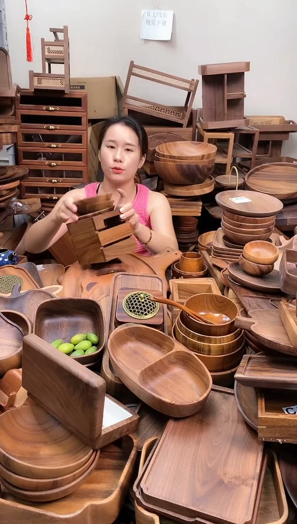 南美胡桃木收纳筐12*12*12cm