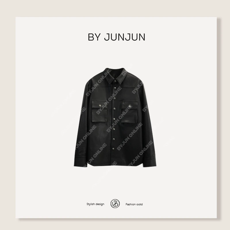 ByJunjun高级定制【十字羊皮】英国进口立体口袋羊皮外套