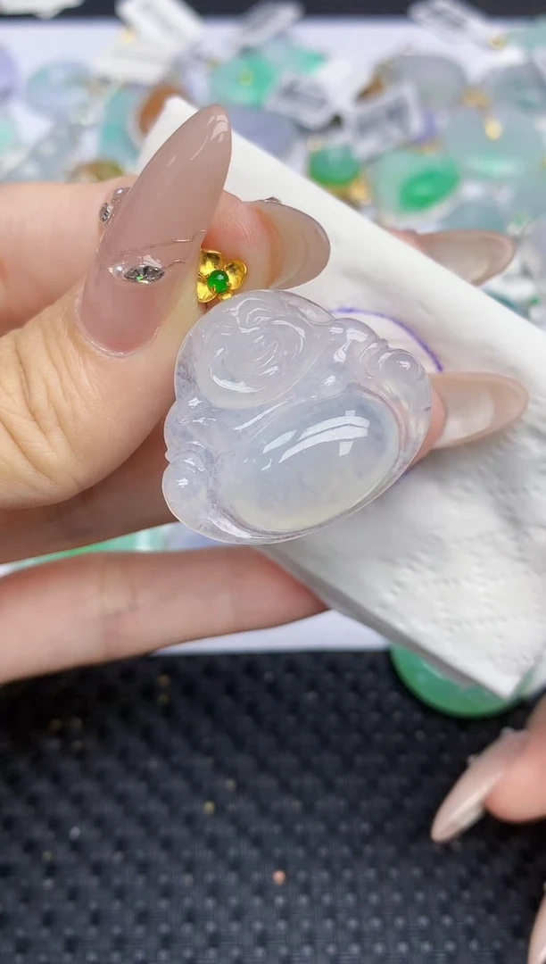 颈饰18K金镶嵌翡翠193   天然翡翠A货  百元以上9米证书费自理