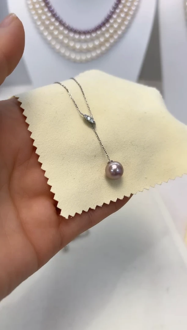 【闪购商品】淡水珍珠颈饰银S925镶嵌吊坠24
