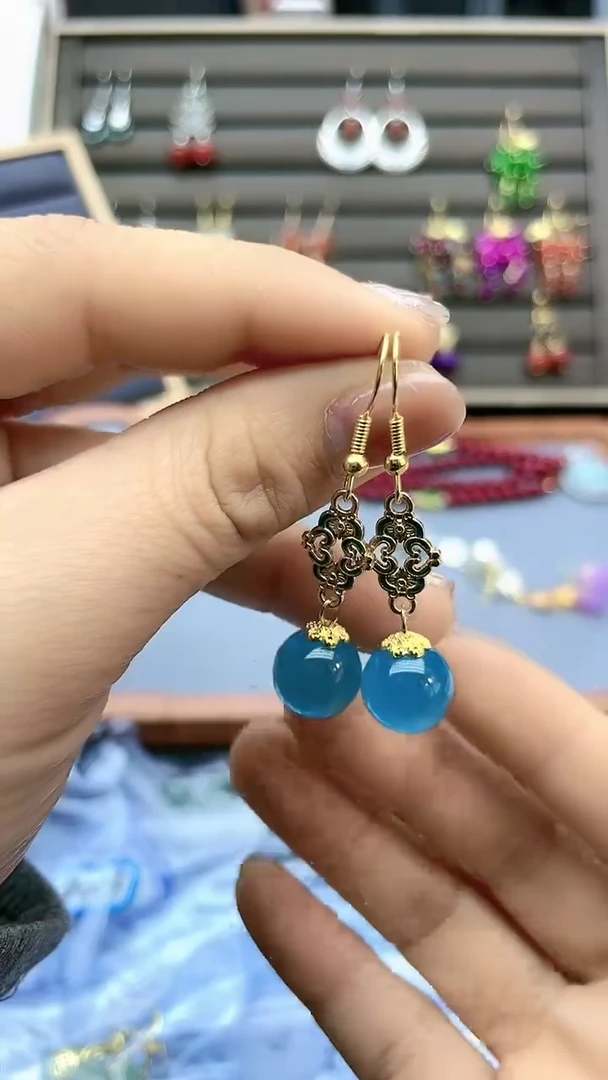 【闪购商品】玛瑙/玉髓耳饰14K金镶嵌148000