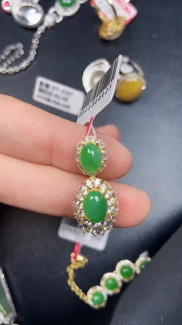 银S925镶嵌戒指翡翠2230