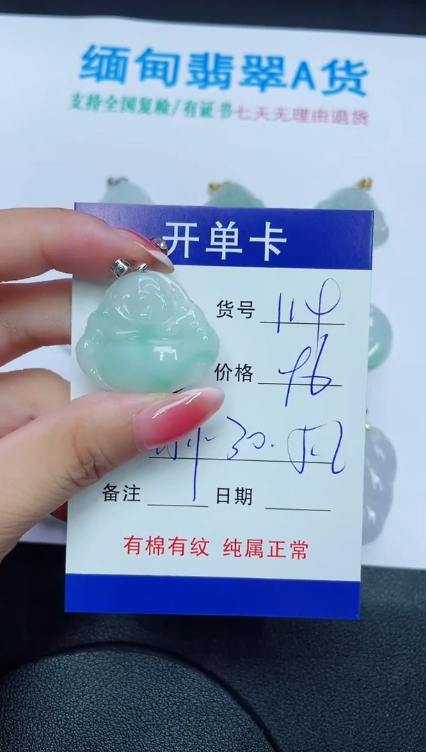 翡翠未镶嵌吊坠(赠链)114