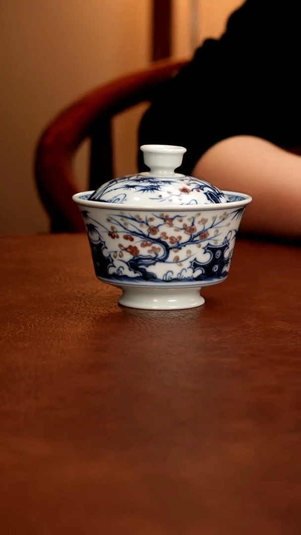 摆件陶景德镇瓷器，青花瓷手绘茶具~