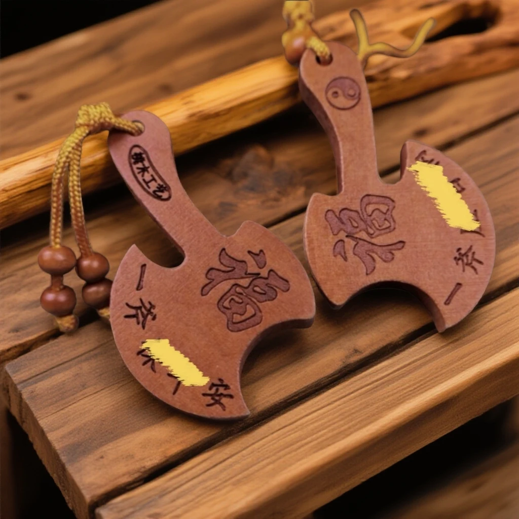 【先生推荐】桃木福斧随身护身饰品钥匙扣随身携带挂件男女