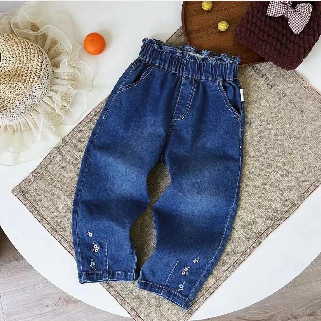 1【格林童话】GSS003女童春款牛仔裤休闲裤百搭复古萝卜裤洋气时尚