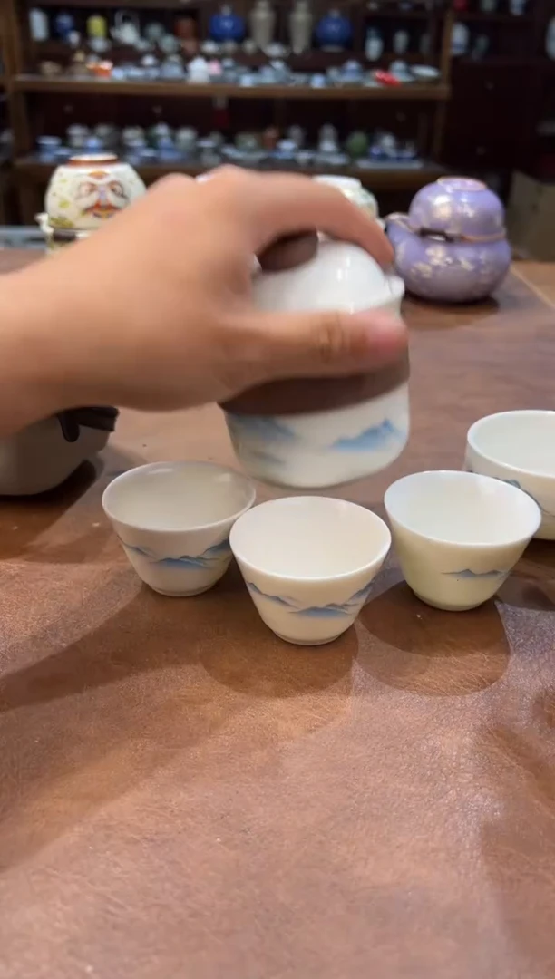 真的很便宜超好看会开片的旅行茶具