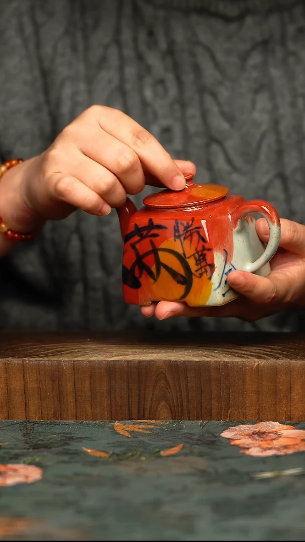 杯釉下彩手工手绘同款陶器