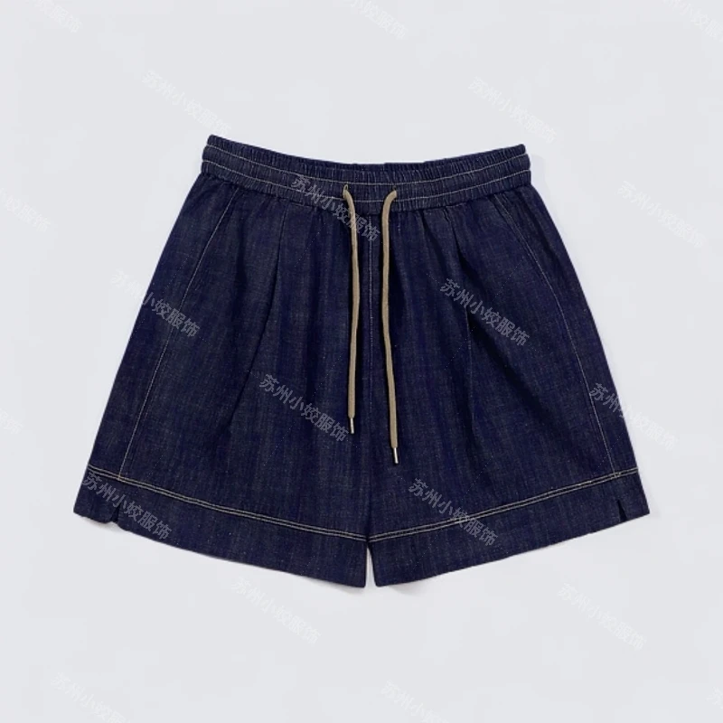 垂感超薄凉感牛仔短裤女款爆款2025夏天外穿阔腿五分A字短裤